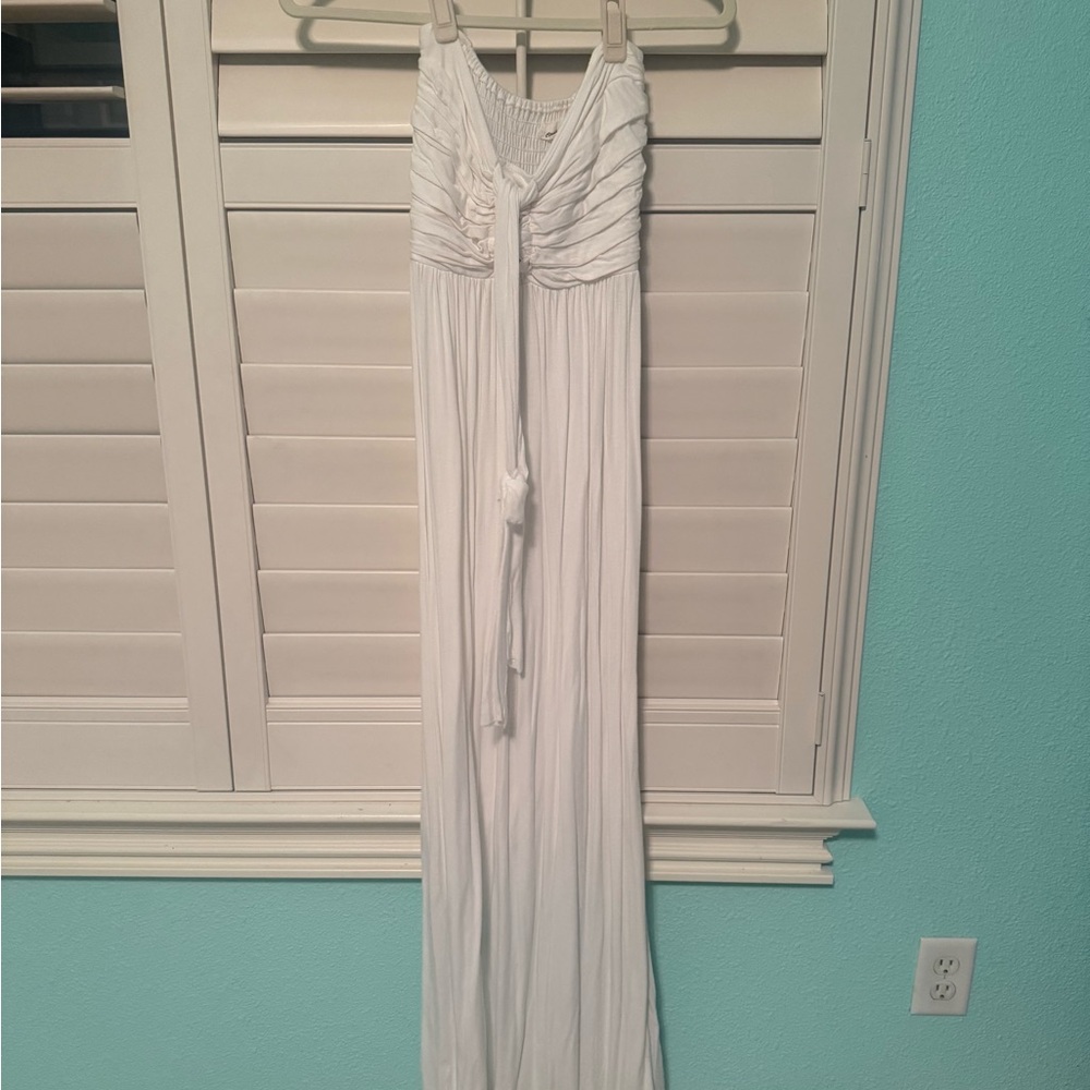 Catwalk Studio White Stretchy Strapless Maxi Dress